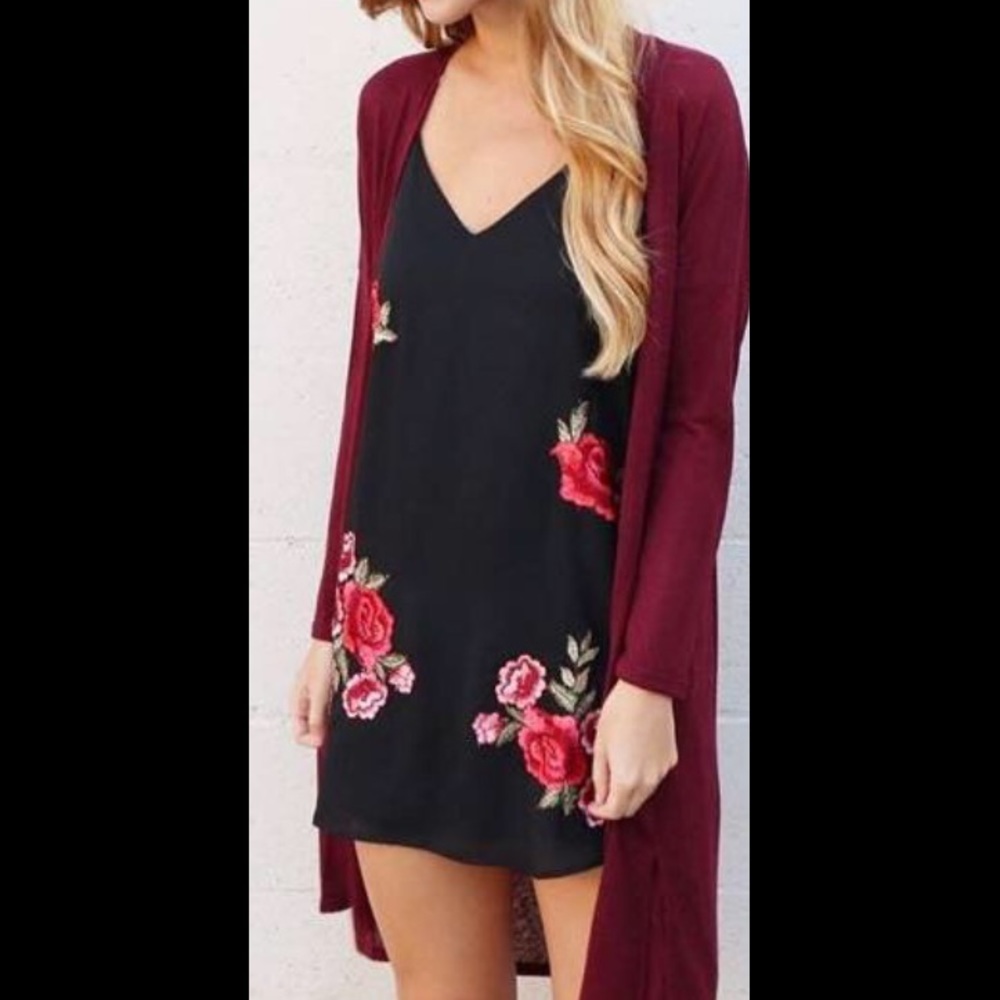 Black and Red Floral Dress
